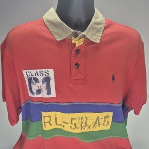 Ralph Lauren Red and Tan Polo Shirt